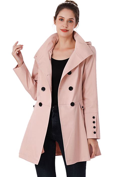 BGSD Women Nicole Waterproof Hooded Fit & Flare Trench .